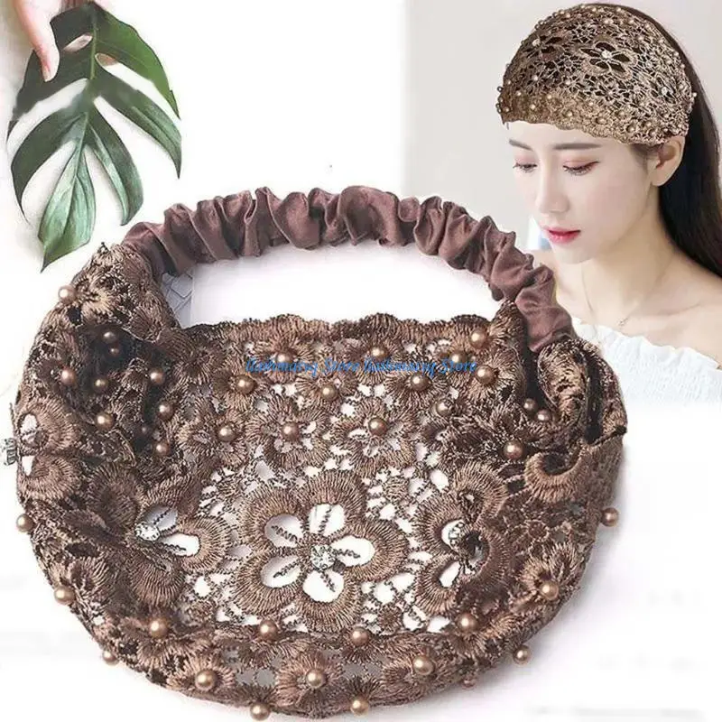 573B Lovely Floral Lace Headband Trendy Hair Decors Enhances Any Hairstyle
