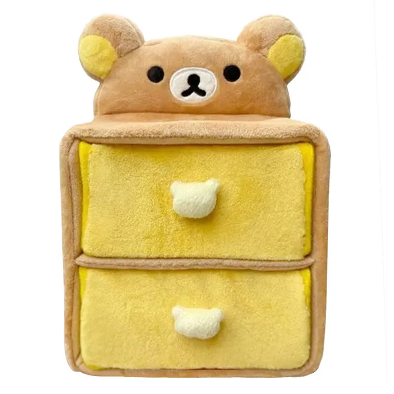 

Rilakkuma Plush Storage Box Cute Desktop Small Drawer Mini Cabinet Kawaii Hair Accessories Jewelry Makeup Organizer Box