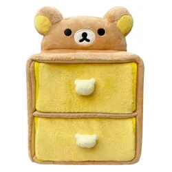 Rilakkuma Plush Storage Box Cute Desktop Small Drawer Mini Cabinet Kawaii Hair Accessories Jewelry Makeup Organizer Box