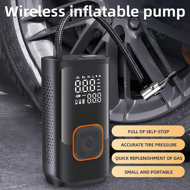 YIJU المحمولة الإطارات الهواء القابلة لإعادة الشحن منفاخ كهربائي لسيارة دراجة ضاغط الهواء الرقمي للدراجات النارية دراجة إطار السيارات #4