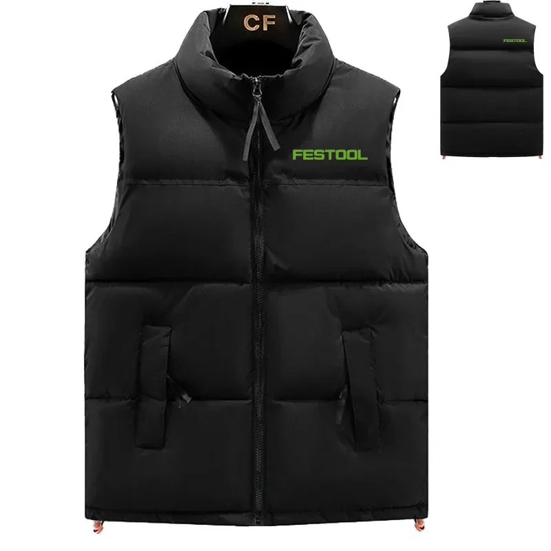 Festool tools-Chaleco de plumón Harajuku para hombre, Chaqueta de algodón para hombre, chaqueta deportiva informal de alta calidad con contraste de colores