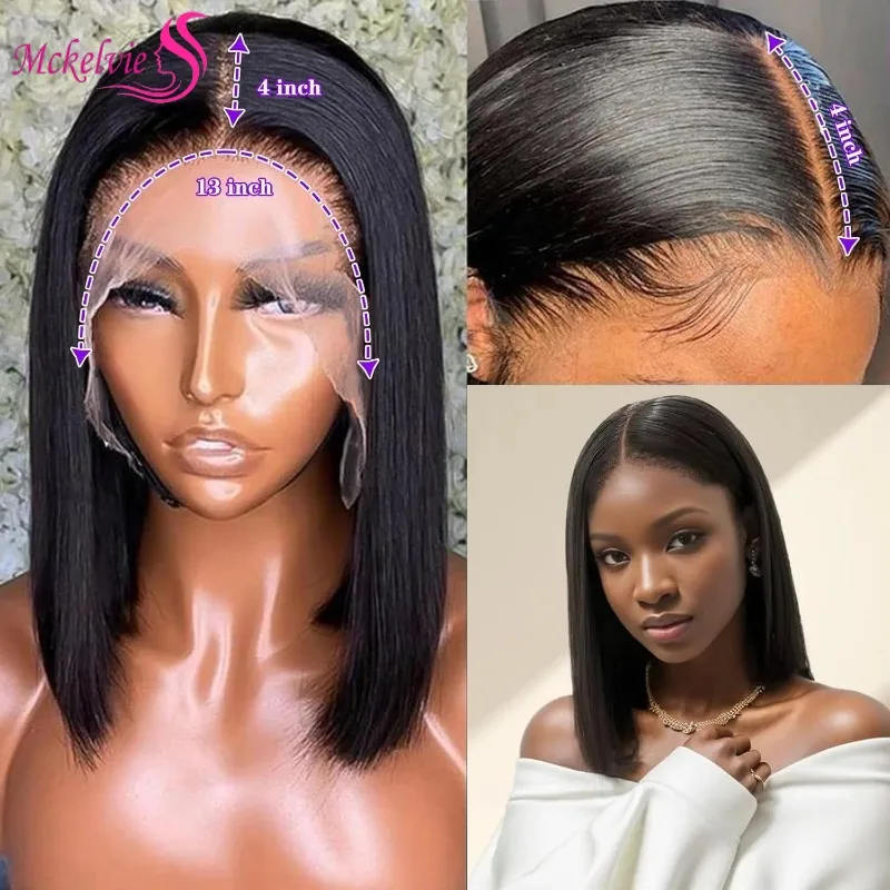 

Bob Wigs Human Hair 13x4 Lace Frontal Straight Hair Wigs For Women 180% Density Brazilian Remy Human Hair Transparent Lace Wig