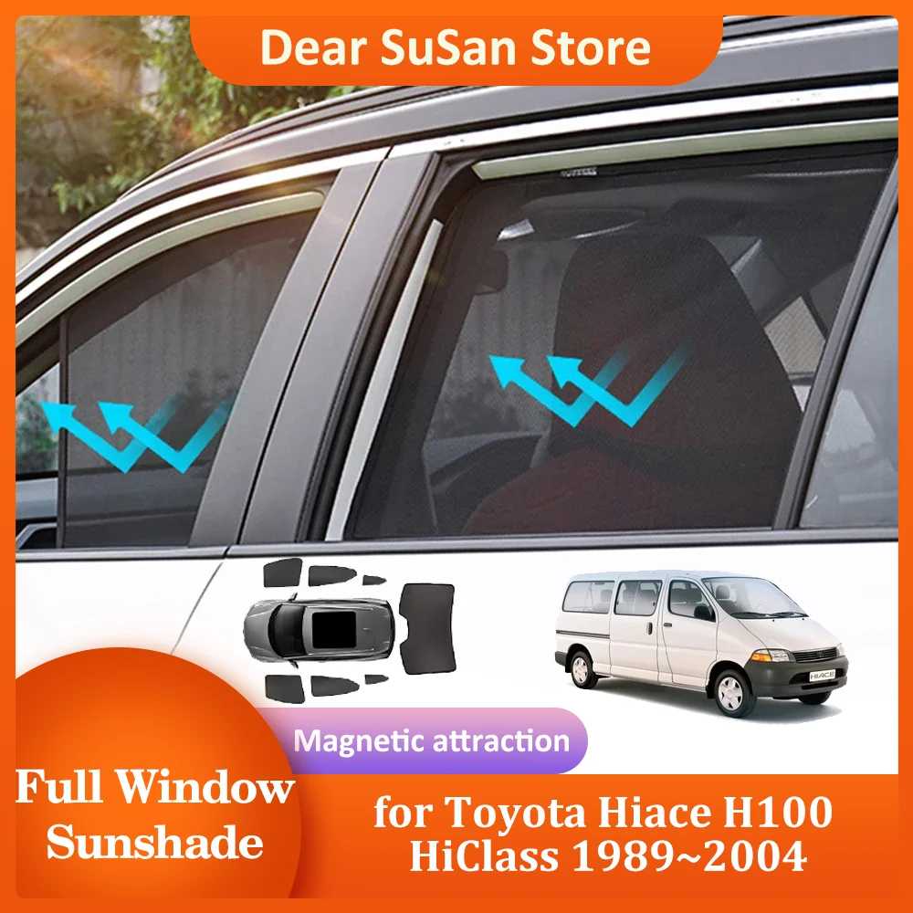 Car Magnetic Sunshade for Toyota Hiace H100 RegiusAce Commuter HiClass 1989~2004 Windshield Curtain Sun Visor Window Accessories