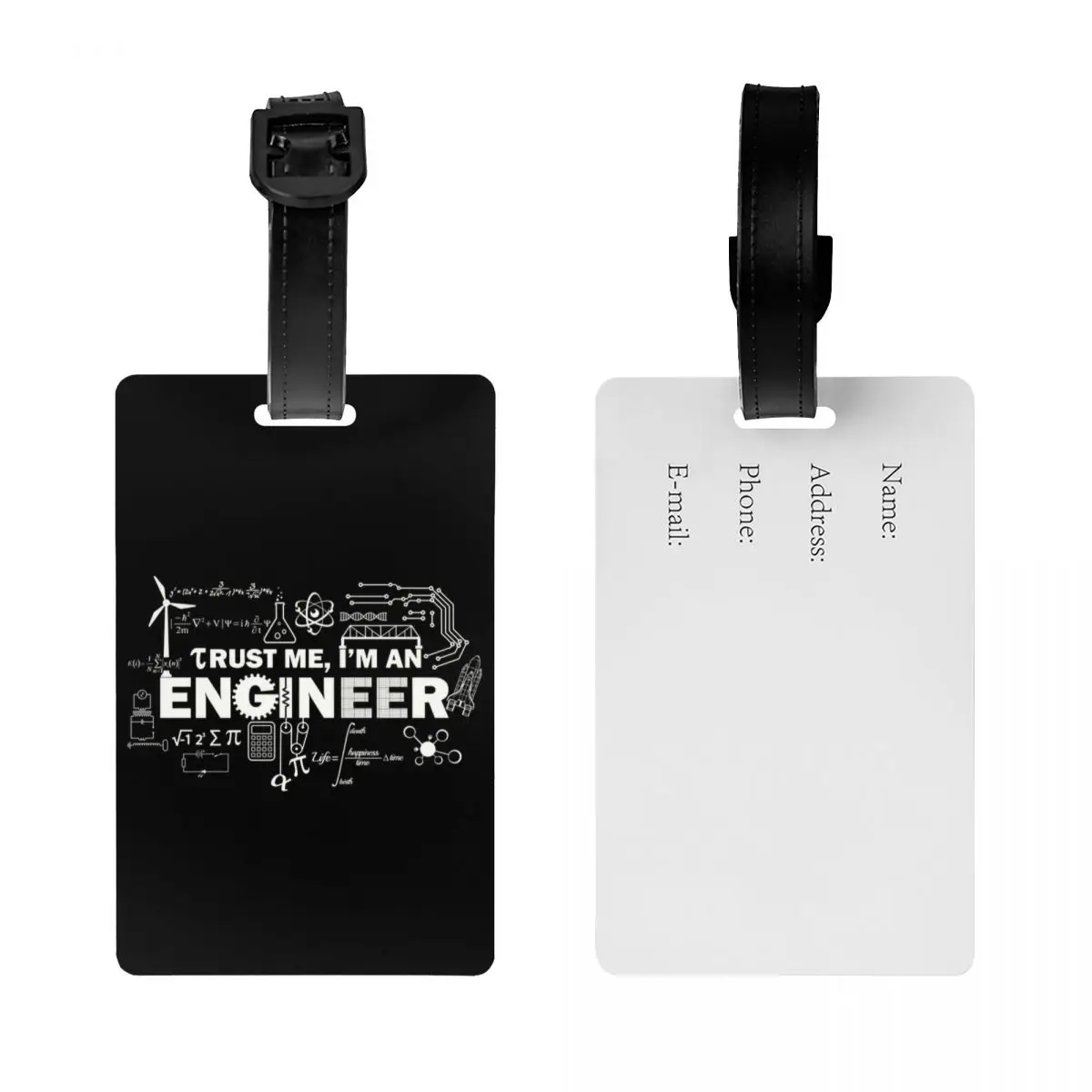 Custom Trust Me I'm An Engineer Luggage Tag Custom Science Engineering Baggage Tags Privacy Cover Name ID Card