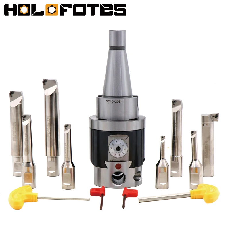 

NBH2084 Adjustable Fine Boring Head Tools Kit NT40 NBH2084 Boring Cutters SBJ Boring Bar 8pcs for CNC Boring Tool Machine