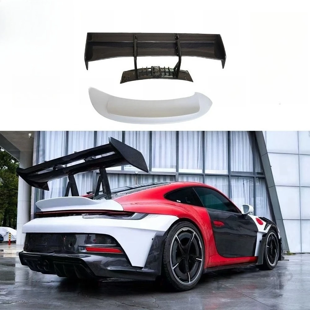 ZS car tail dry carbon rear trunk spoiler  911 992  upgraded GT3RS style car spoiler