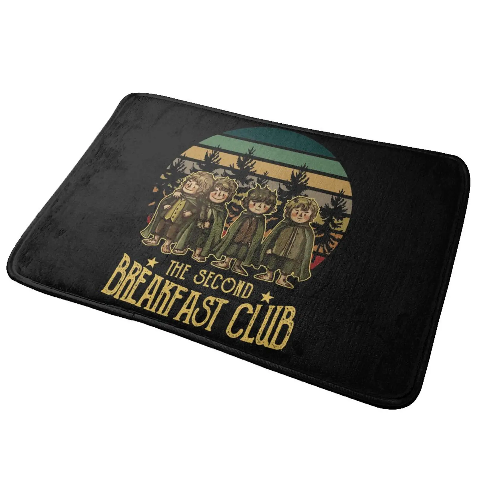 The Second Breakfast Club Adventure Five Hobbits Mat Rug Carpet Decor Shaggy Absorbent Door Cushio Entrance Mat