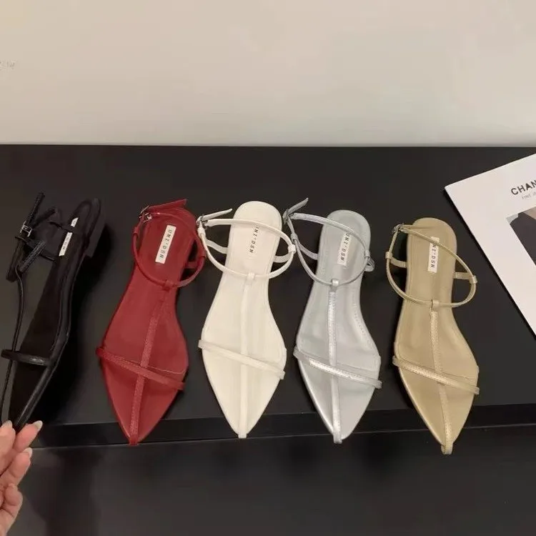 

Women's Flat Sandals 2026 Summer New Fashion Sandals Roman Style Sexy and Comfortable Low-heeled Women's Sandals Zapatos Mujer