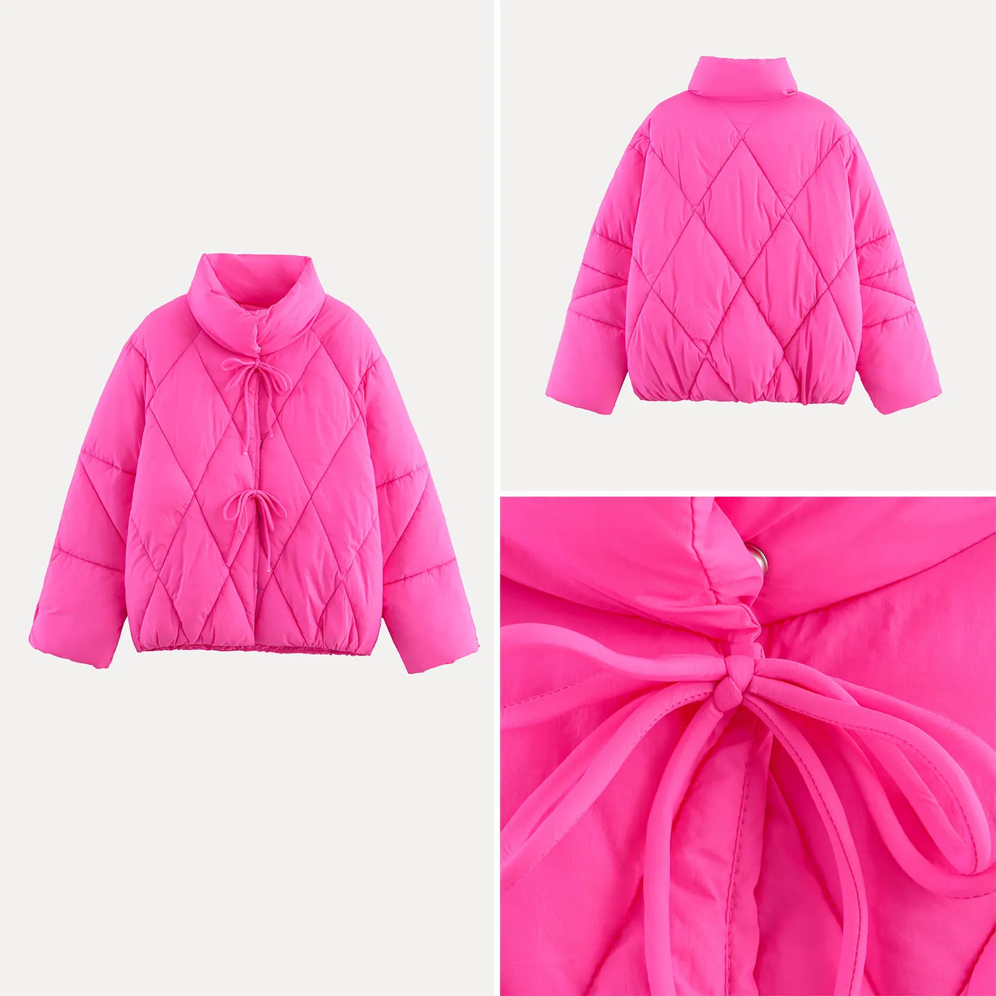 

Осень 2022, новая женская хлопковая куртка с ромбовидным узором, ручная роспись, верхняя одежда с принтом тай-дай, прямой крой, длинная застежка-молния све