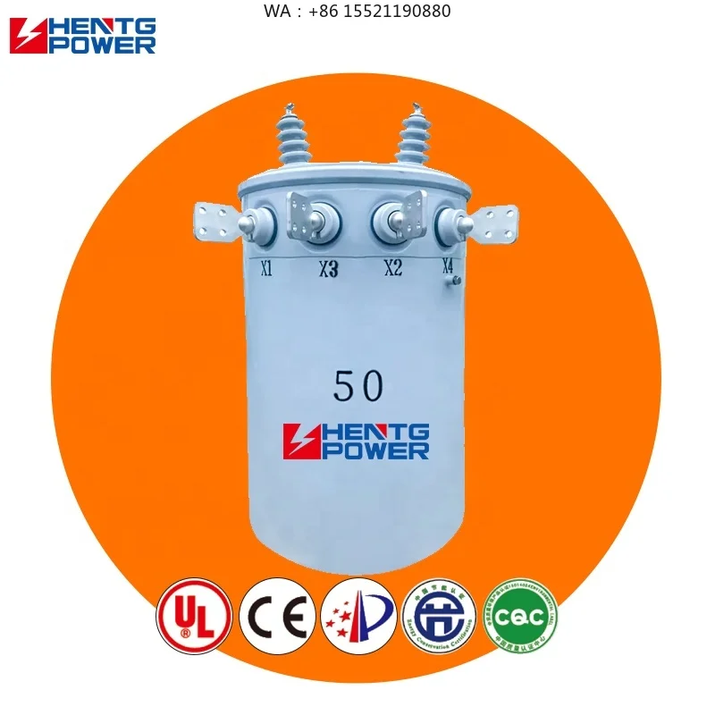 Transformer 75kVA Distribution Transformer HENTG Power 15kVA 37.5kVA 100kVA Single Phase Pole Mounted Power