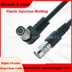 Hirose 6 core Injection Molded Trigger Cable Industrial Camera Basler Hikvision 6P Power Cable Drag Chain High Flexibility Cable