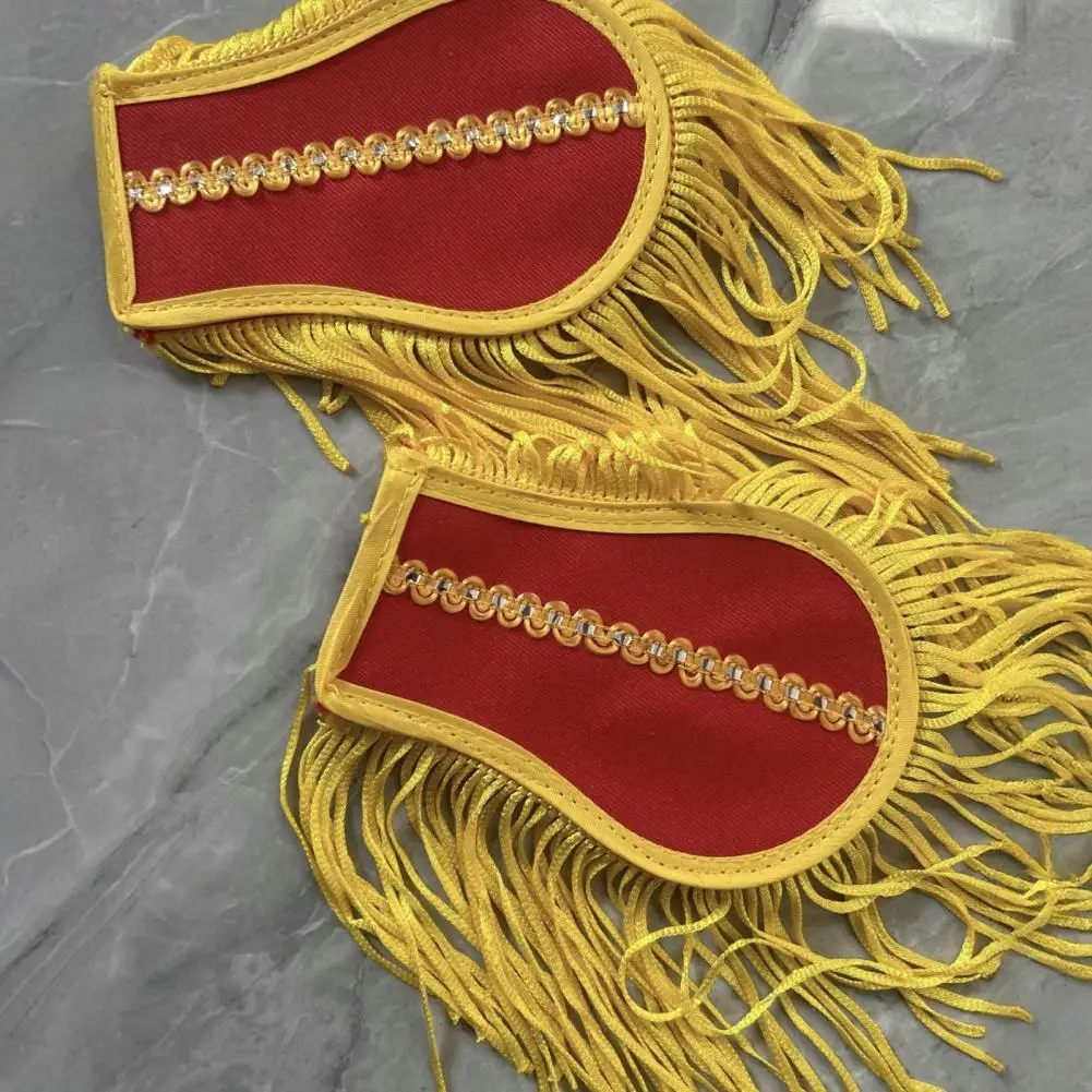 Symmetrical Shoulder Epaulettes Vintage Fringe Epaulettes Pair Textured Shoulder Chain Tassel for Cosplay for Costumes