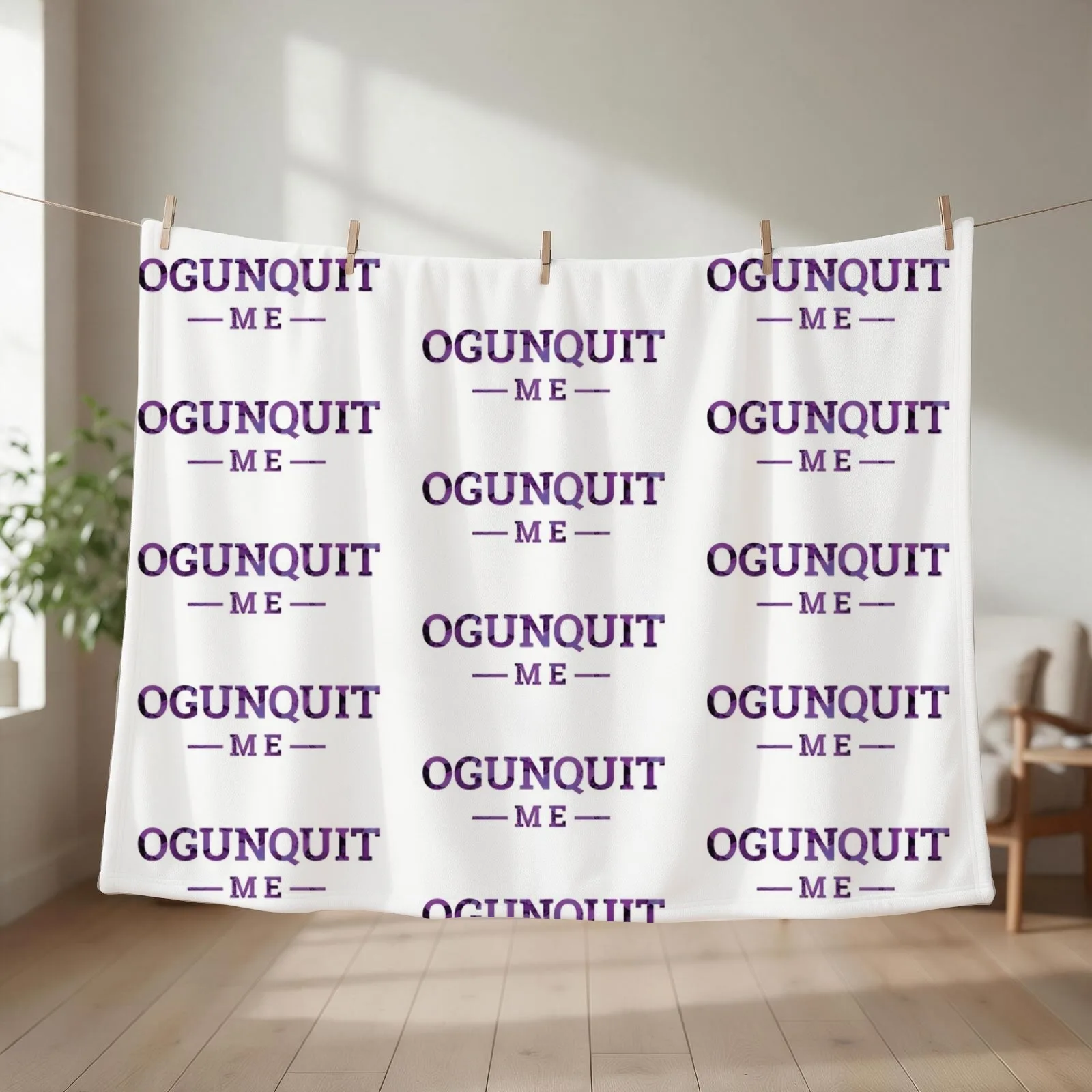 Ogunquit, ME Alcohol Ink Throw Blanket couch cozy soft plush fuzzy picnic outdoor blanket