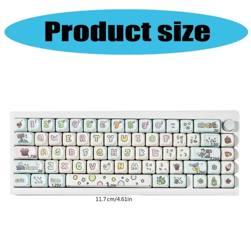 Einzigartiges Fruit Duck PBT-Tastenkappen-Set, 134 Tasten, MOA-Profil-Tastenkappen, Farbsublimation für längere Tastaturnutzung