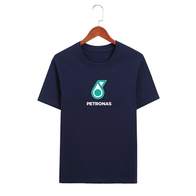 High-performance Fuel Peripheral Printed Short-sleeved Men's and Women's T-shirts for The Oil F1 Racing Team, Pure Cotton Summer