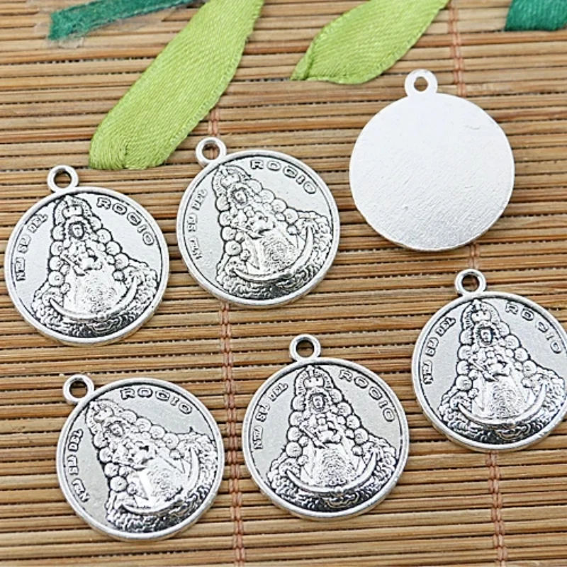 10pcs tibetan silver color 20mm religious design charms EF1298