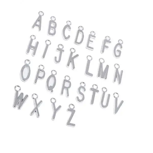 2x 26 PCS Alloy Metal Letter Charms Alloy Alphabet A-Z Charms Assorted