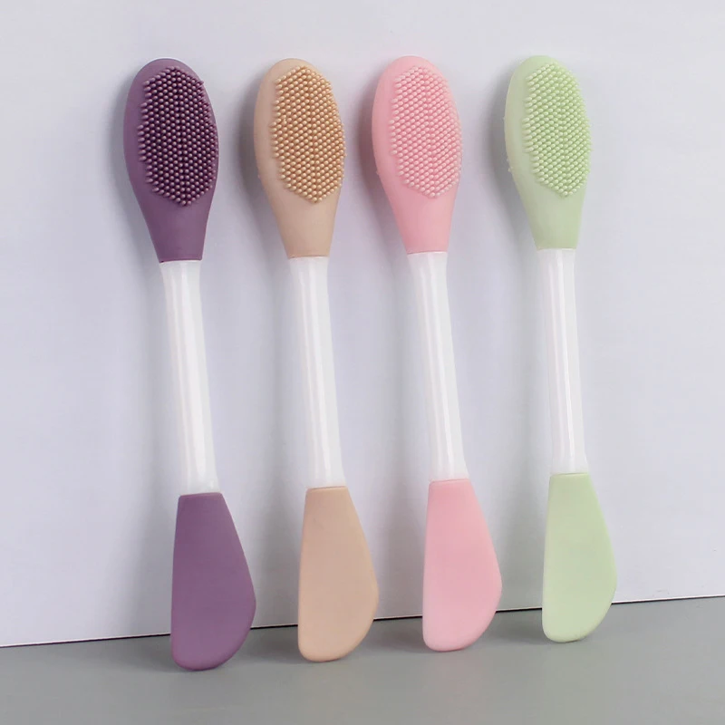 1pc Double-Headed Silicone Facial Mask Brush Lotion Spatula Mud Mask Applicator Soft Head Face Cleansing Brush Skin Care Tool