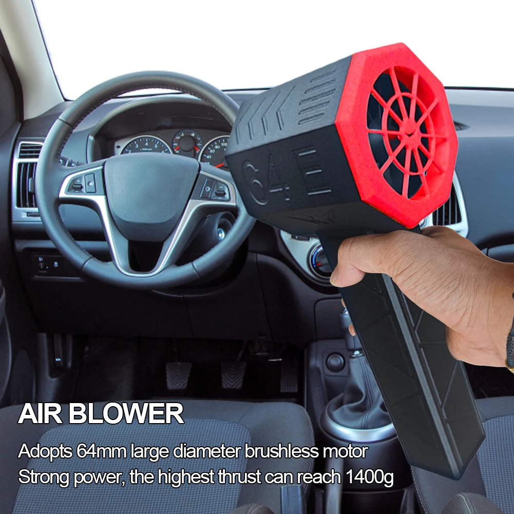 Powerful Electric Strong Dust Blower 64mm Brushless Motor Jet Dry Blower Stepless Adjustable Speed Duct Fan for Home Outdoor Car