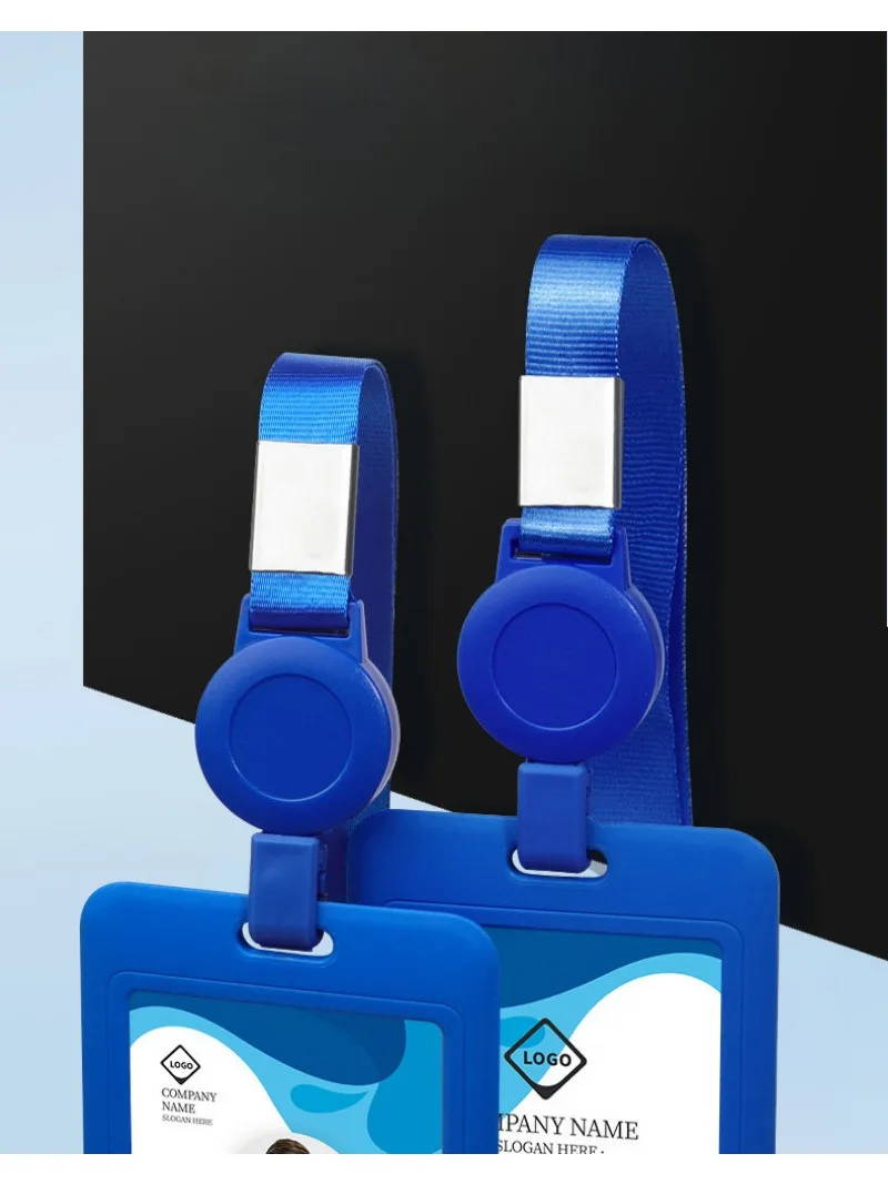 Retractable Lanyard Card Holder Employee ID Card Holder with Retractable Hanging Rope Printing ID Card Holder