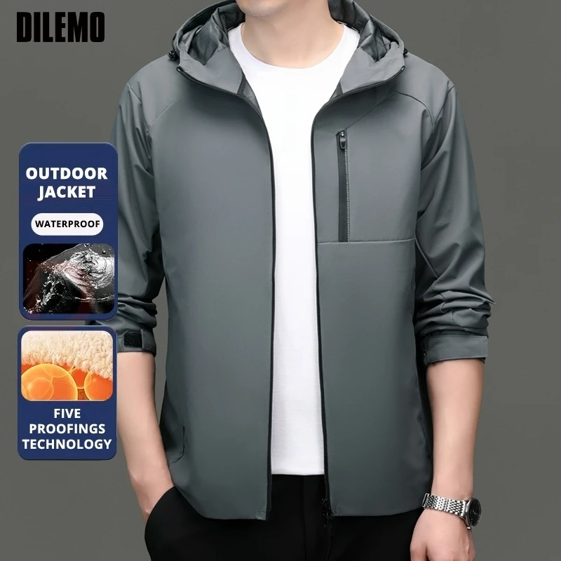 

Top Grade Windproof Breathable Men Softshell With Hood Sports New Outdoor Jacket Windbreaker Casual Streetwear Coats Outwear