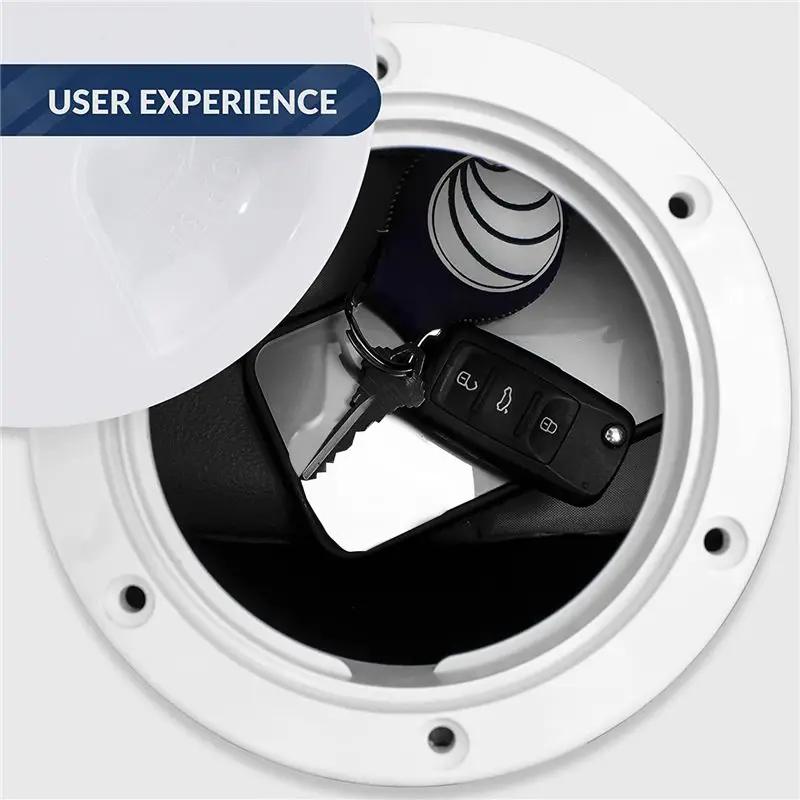 Leading-Edge-4In Marine Round Inspection Deck Plate Hatch With Detachable Smooth Center, Water Tight For Outdoor Installations,