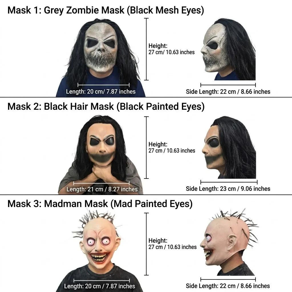 Scary Halloween Mask Creepy Horror Latex Face Cover Adult Cosplay Party Costume Props for Men Women Fancy Dress Festival Events