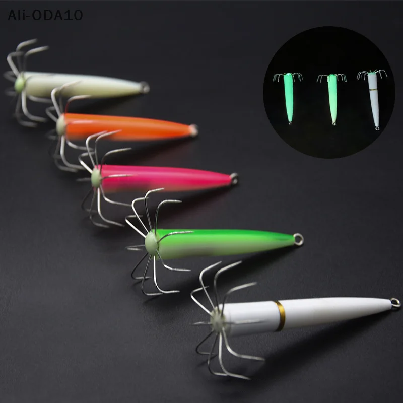 

1Pcs7cm Glow-in-the Dark Pen Holder Hook Squid Hook Eight Claw Hook Seal Hook Ink Hook Fishing Gear Accessories