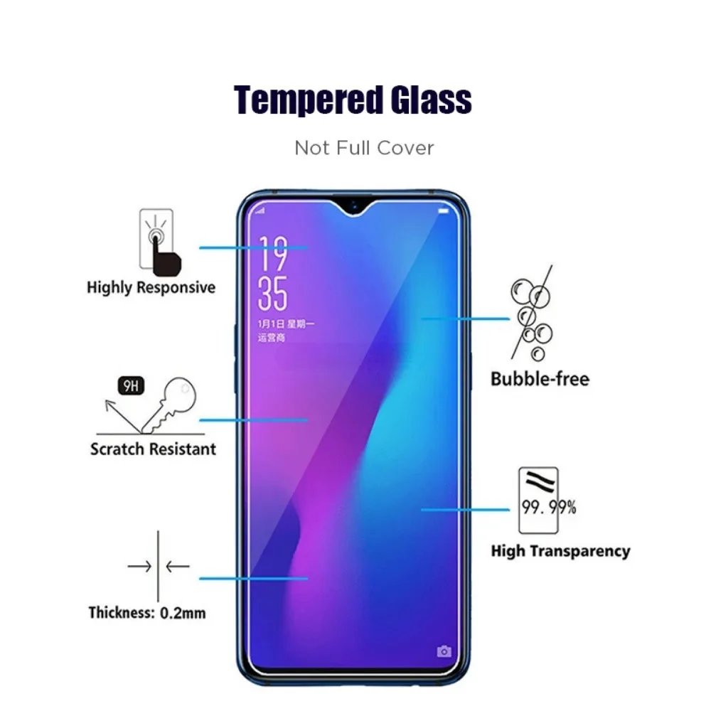 2 uds 9H templado A72 A53 A9 A12 A12e A12s 5G 2020 Protector de pantalla para OPPO A5 A5S A52 A73 A91 A31 A32 A33 vidrio