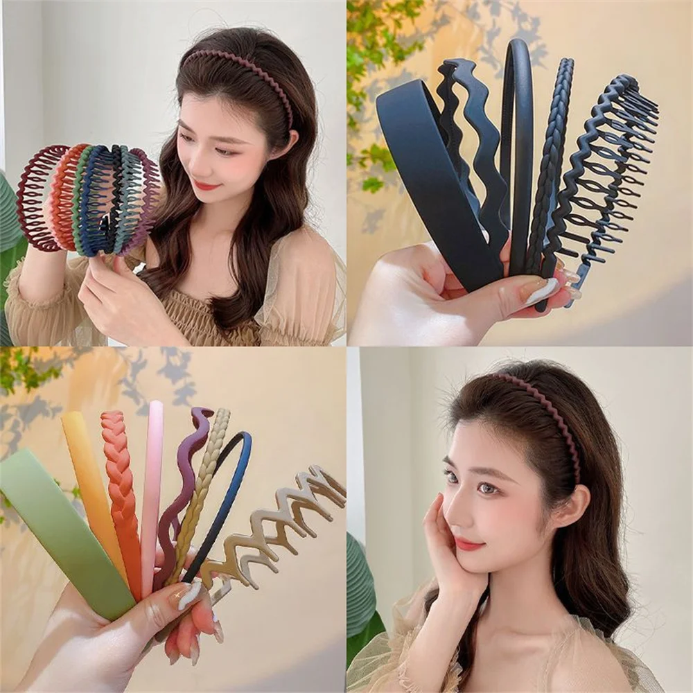 5pcs Non-slip Wave Hair Bands Women Men Simple Facial Mask Hair Hoop Makeup Wash Face Headband Hair Accessories