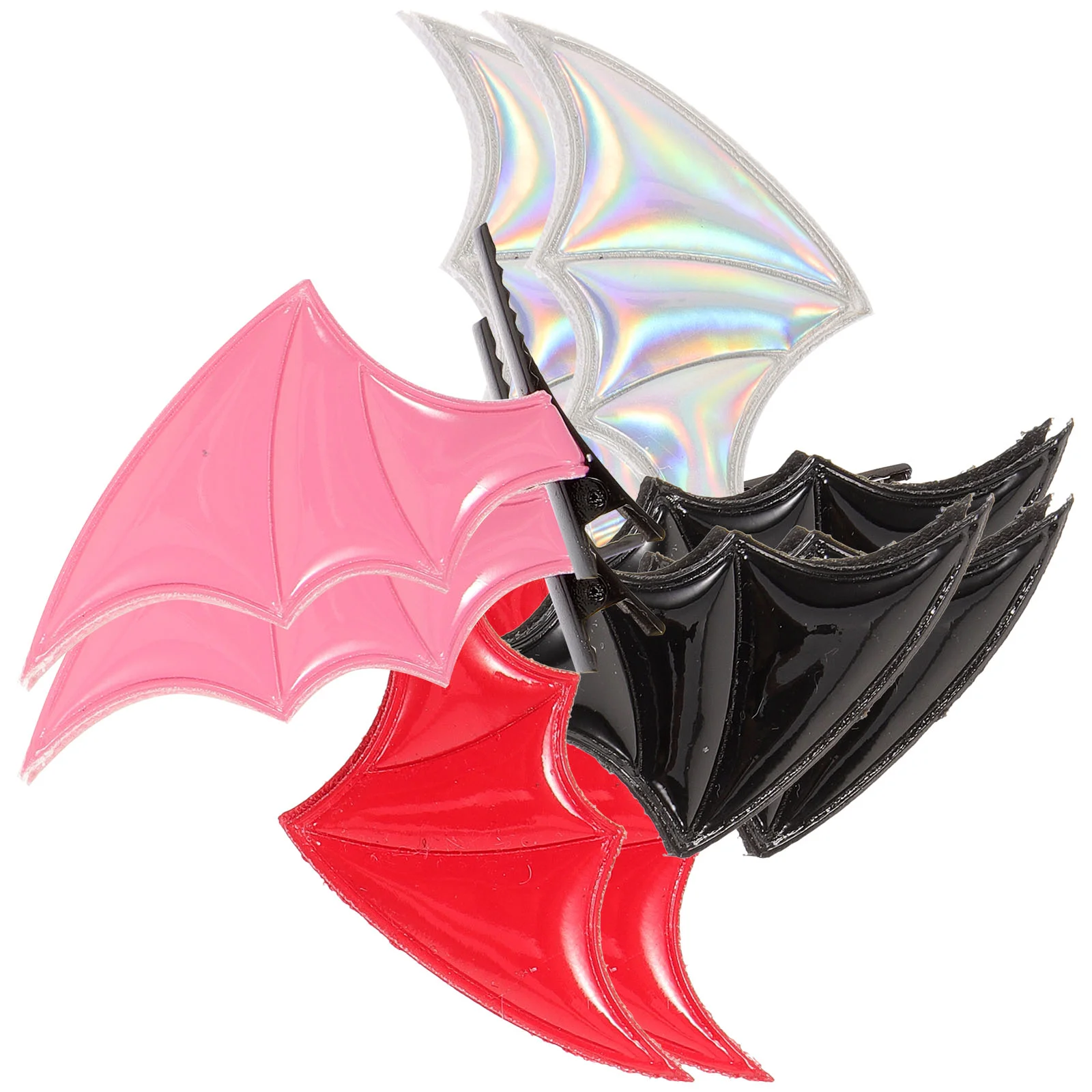 8 Pcs Kawaii Hair Accessories Gothic Cosplay Hairpins Halloween Wing Bat Festival Clips Volume