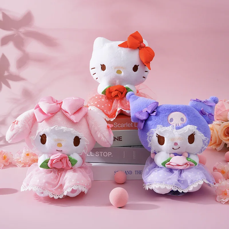 Kawaii sanrio brinquedo de pelúcia melodia kululu amor rosa série boneca de pelúcia crianças presente aniversário macio bonito animal plushie para crianças