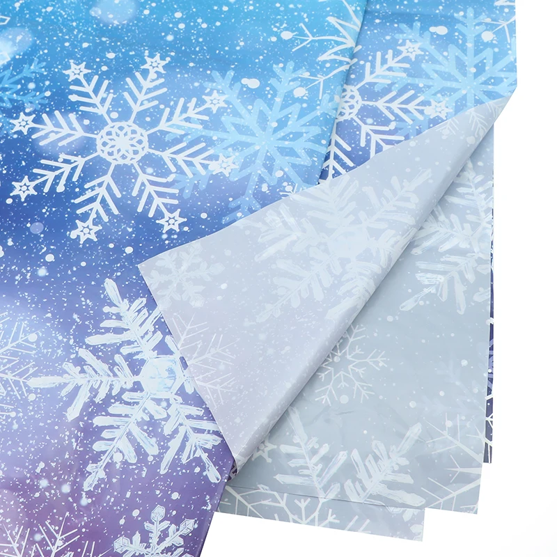 Christmas Disposable Tablecloth Ice Snowflake Printing Aby Shower Wedding Party Cake Decoration Navidad Noel Notal New Year 2025