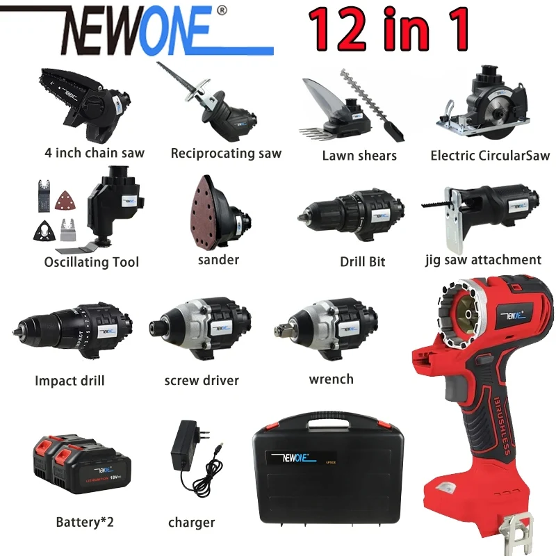 NEWONE 12 في 1 18 فولت فرش أداة متعددة الرقصة المنشار الترددية مفك مسامير تتأرجح أداة كومبو متوافق مع ماكيتا #1