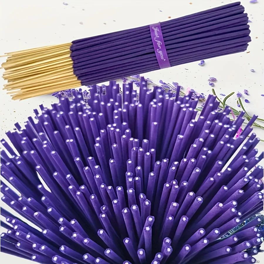 Erhältlich in Packungen mit 57/129/299 Stück, Lavendel Premium Aromatherapie Räucherstäbchen, 8. 66 Zoll – 30–40 Minuten Brenndauer, leichter und frischer Duft, geeignet für die Dekoration von Wohnungen, Küchen und Restaurants, ideal zur Geruchsbeseitigung im Homeoffice, langanhaltender Duft, perfekt für Schlaf, Yoga, Arbeit, Meditation, Fitness, Entspannung im Büro, ein ideales Geschenk für Feiertage wie Weihnachten, Halloween, Thanksgiving usw. – Detail 6