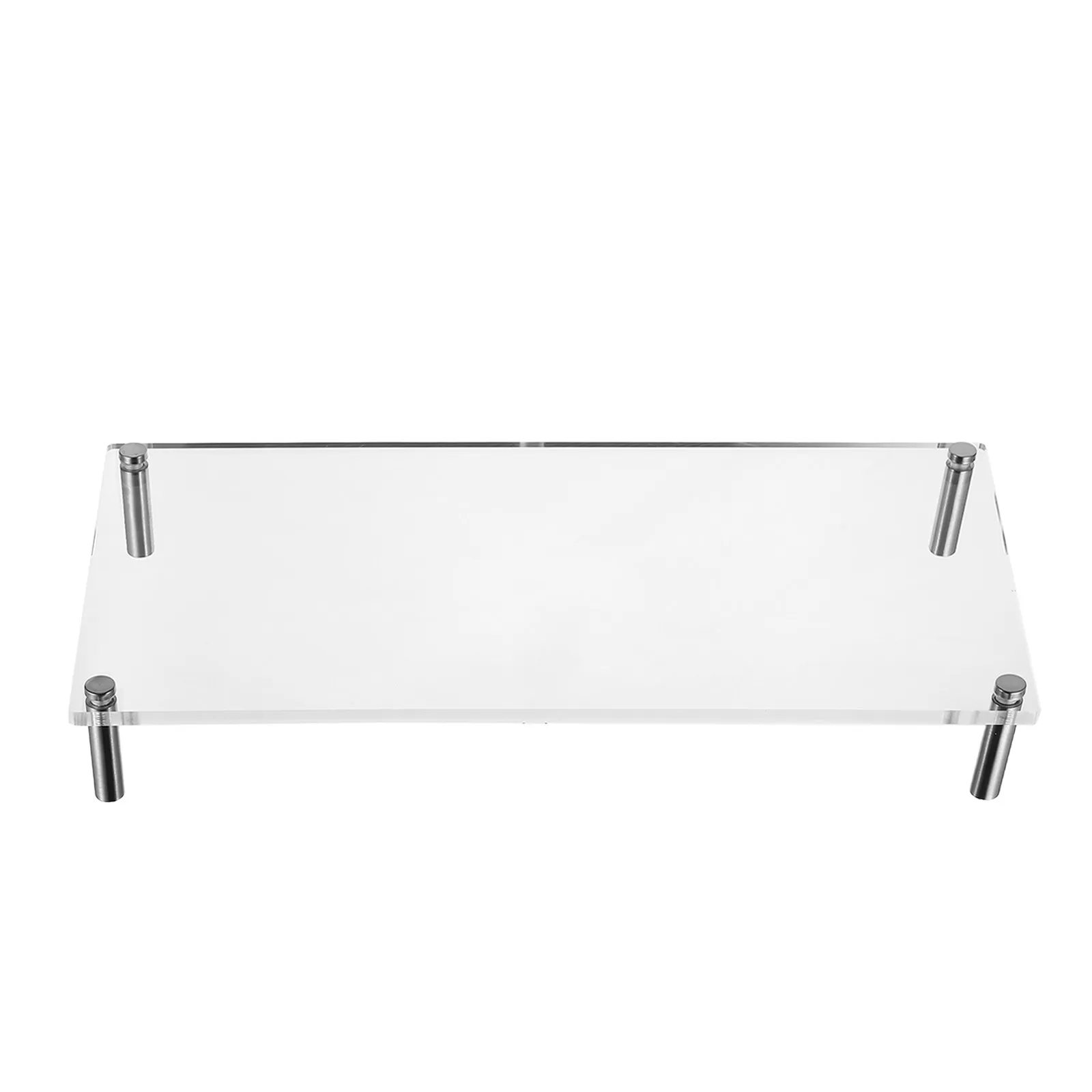 

Clear Acrylic Monitor Stand Riser 50x20cm Slim Small Computer Monitor Riser Desk Shelf Organizer Stable Platform