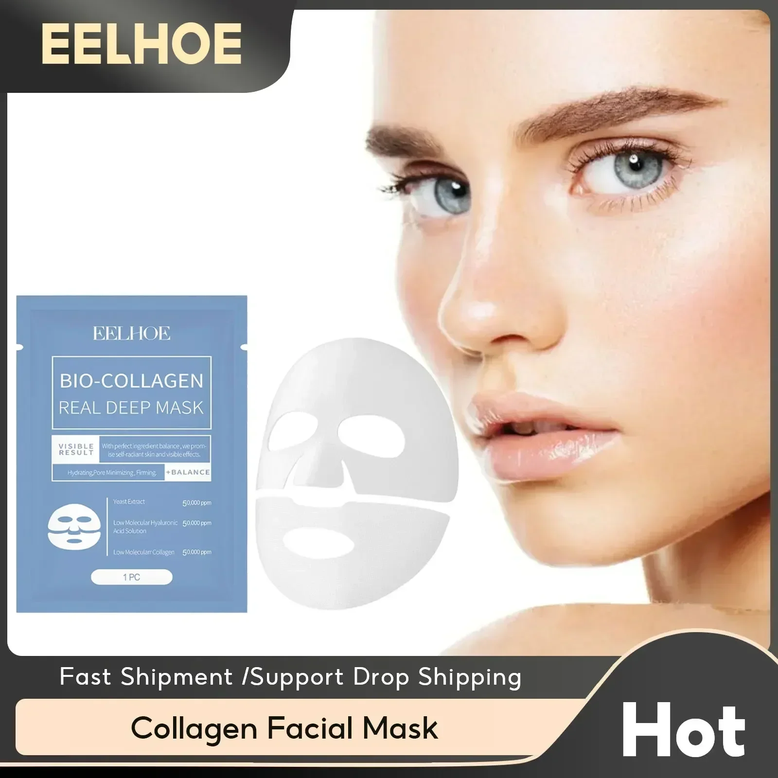 

EELHOE Skin Care Collagen Face Mask Moisturizing Oil-Control Sheet Masks Hyaluronic Acid Face Masks Hydrating Skin Care Products