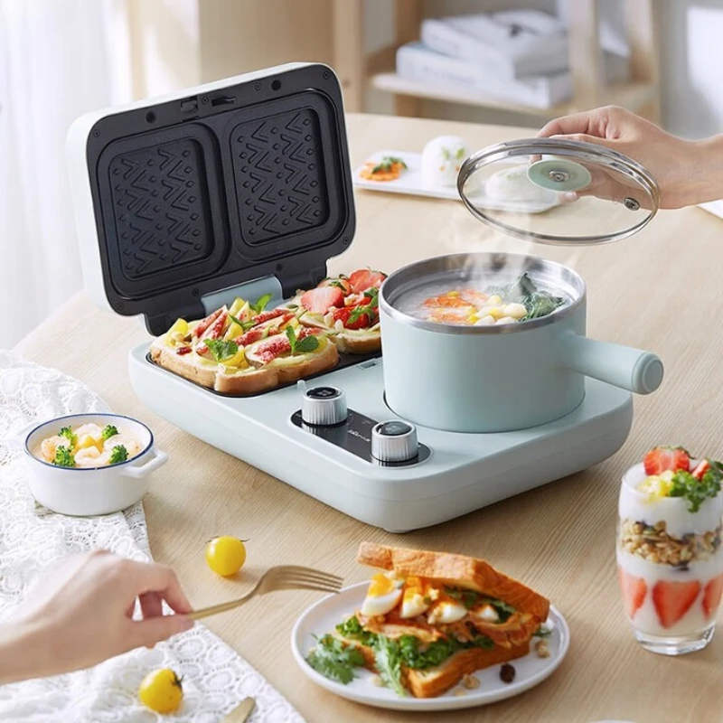 Sandwich Breakfast Maker Household Multifunctional Toaster Double Knob Detachable Sandwich Grill Plate Electric Cooking Pot
