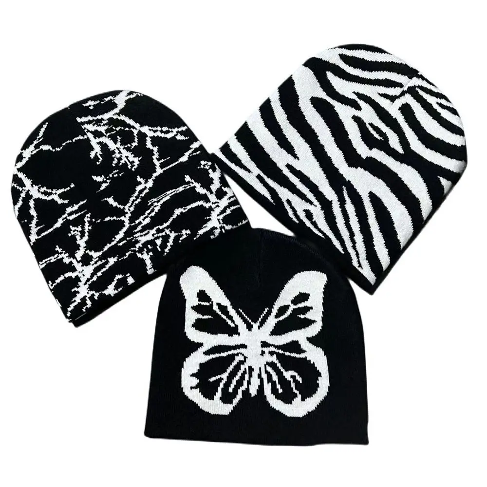 Czapka dziewiarska Czapka Mężczyźni Kobiety Czapka Bonnet Gothic Wool Acrylic Warm Casual Skullies Y2k Ins Hip Hop Cap Cold Cap