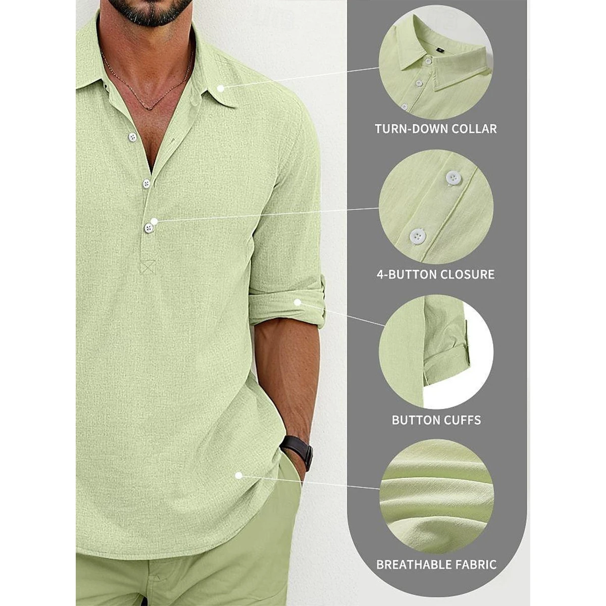 

Повседневная хлопковая мужская irt f Sve с отложным воротником, однотонная, европейский размер, для бизнеса, для отдыха, весна-осень, тепло, длинная...