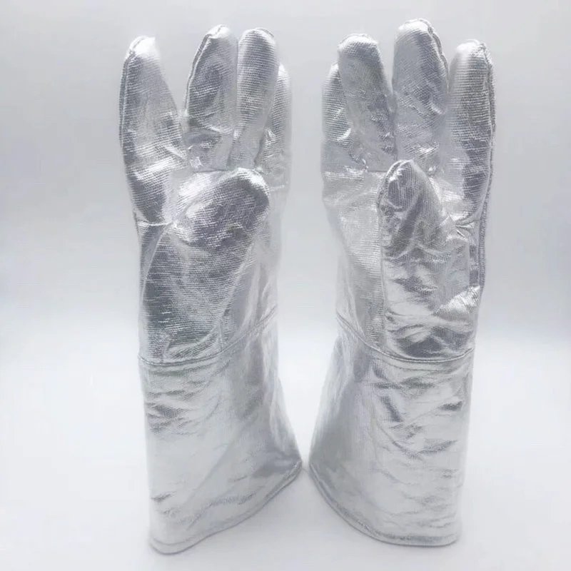 Gants d'isolation thermique en feuille d'aluminium, Anti-brûlure, de qualité industrielle, pour four, résistant à la chaleur, de sécurité