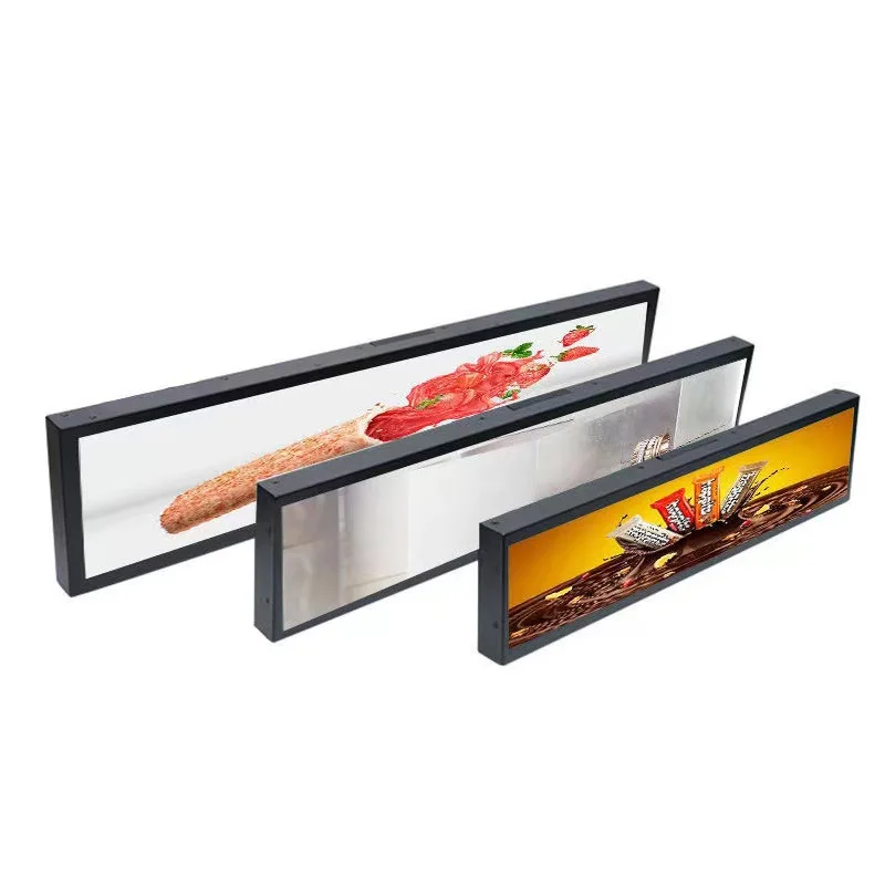 WiFi Network LCD Digital Signage Advertising Player Stretch Bar LCD Shelf Screen Store LCD Advertising Display