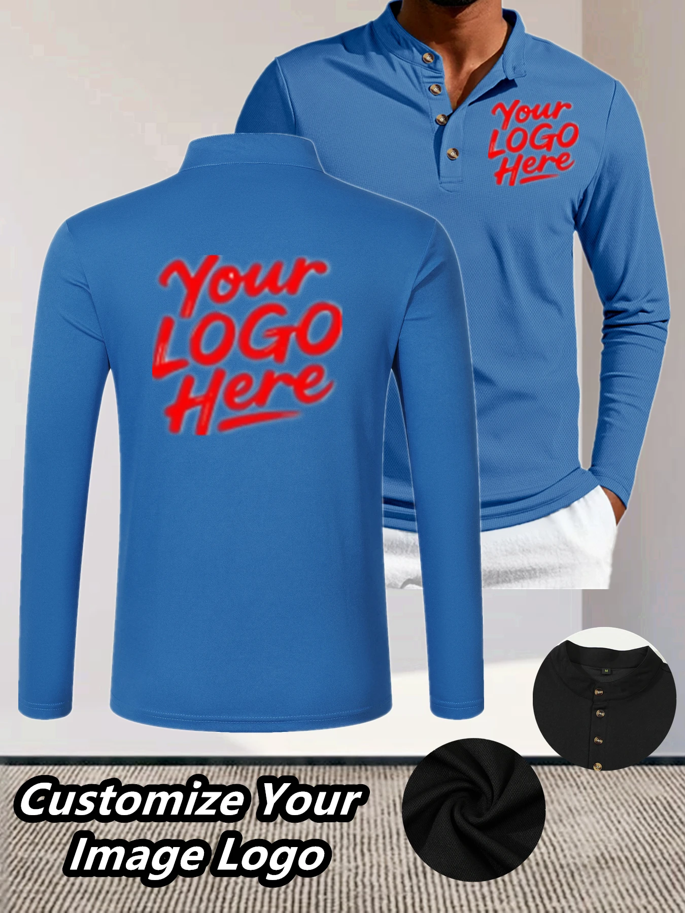 [Customized Product] Men's Polo shirt, quick-drying and sweat-wicking, breathable and lightweight, personalized image design