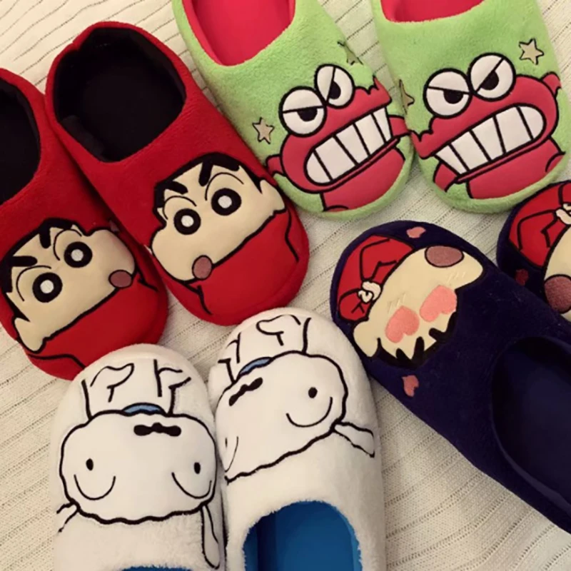 Crayon Shin Chan Anime Accessories Home Flooring Cotton Slippers Cute Girl Y2K High Quality Warm and Anti Slip Slippers