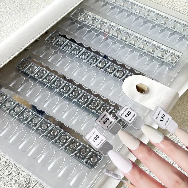 

120PCS Colors Magnetic Tips Nail Art Swatch Book Reusable Fake Nails Removable Nail Accessories Acrylic Work Display Color Card