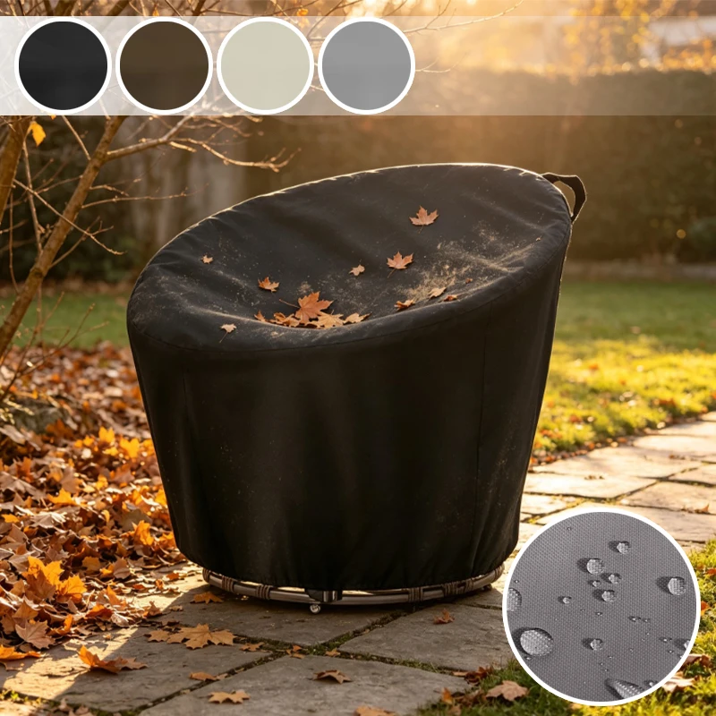210/420D Oxford Outdoor Papasan Egg Chair Cover Waterproof Anti-UV All Weather Patio Round Lounge Protector for Garden Backyard