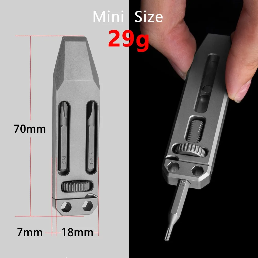 Titanium Alloy Mini EDC Wrench Multifunctional Pry Bar Bottle Opener Portable Keychain Pocket Tool Accessory Screwdriver