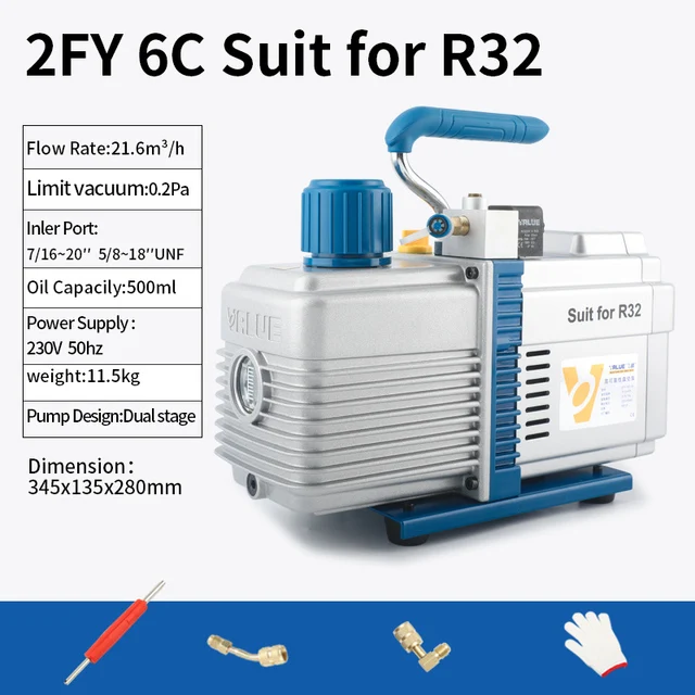 7L Vacuum Pump Suitable for Large-scale Cold Storage Air Conditioner Maintenance Aspirated Portable R32 VRP-15D