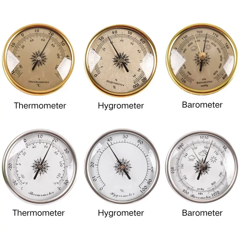 72mm Wall-mounted Barometer Temperature & Humidity Gauge Indoor Thermometer with Humidity for Home Wall Room Incubator