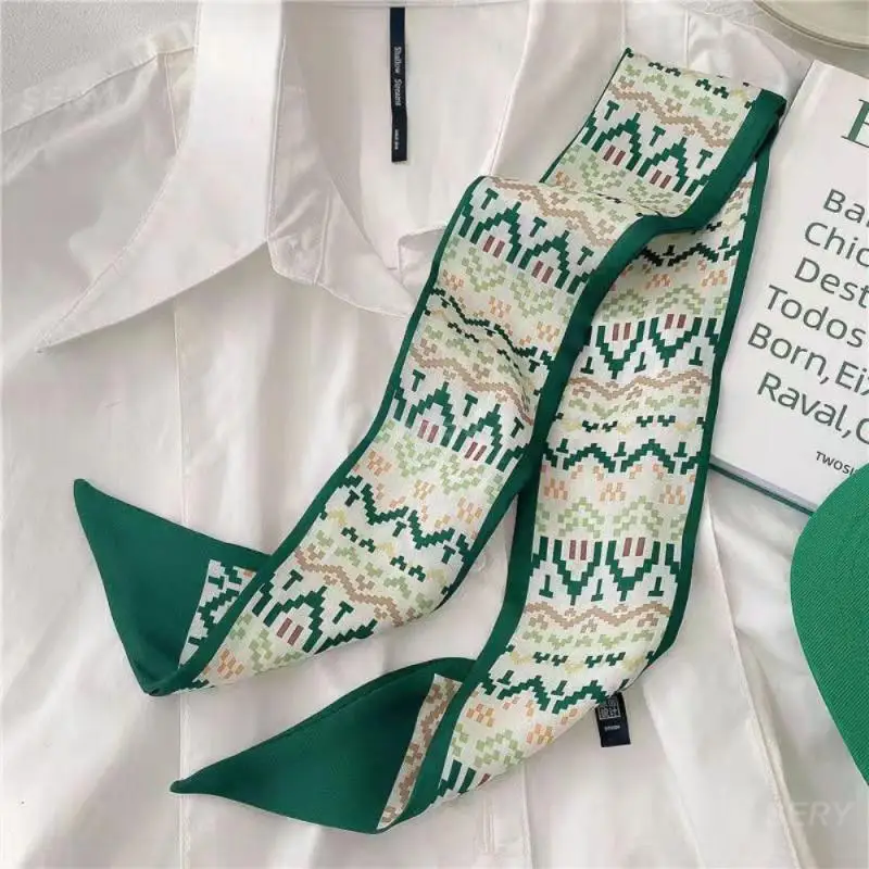Women Fashionable 7cm Wide Elegant Decorative Long Scarf Narrow Trendy Accessory Influencer Favorite Spring/summer Lightweight